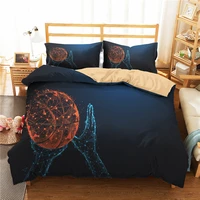 bed ccomforter duvet cover 3d black basketball sport printed bedcover with pillowcases for boy king single size