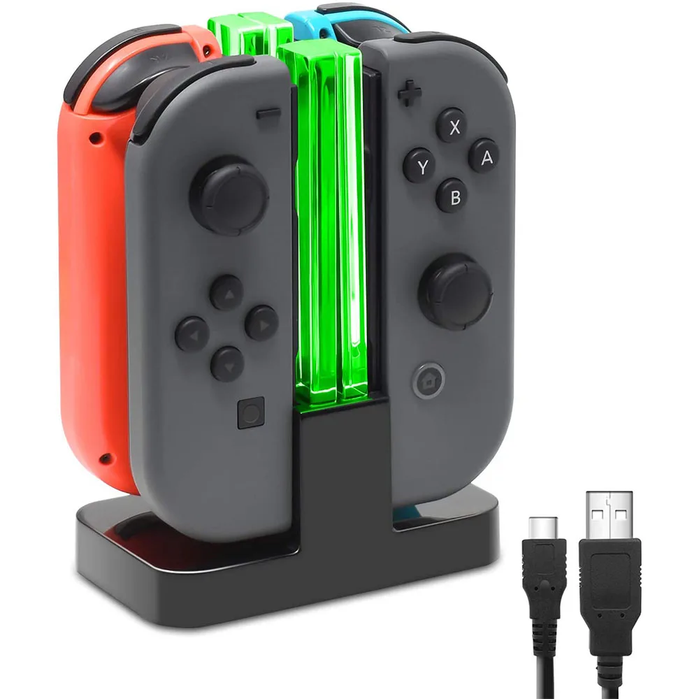 Nintend Switch 4 Controller Charger LED Indicator Charging Dock Station for Nitendo Nintendoswitch NS OLED Accessories | Электроника