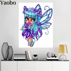 Алмазная 5D картина сделай сам, мультяшная девушка, Бабочка, фея, полная круглая Алмазная вышивка, искусство, праздничный подарок