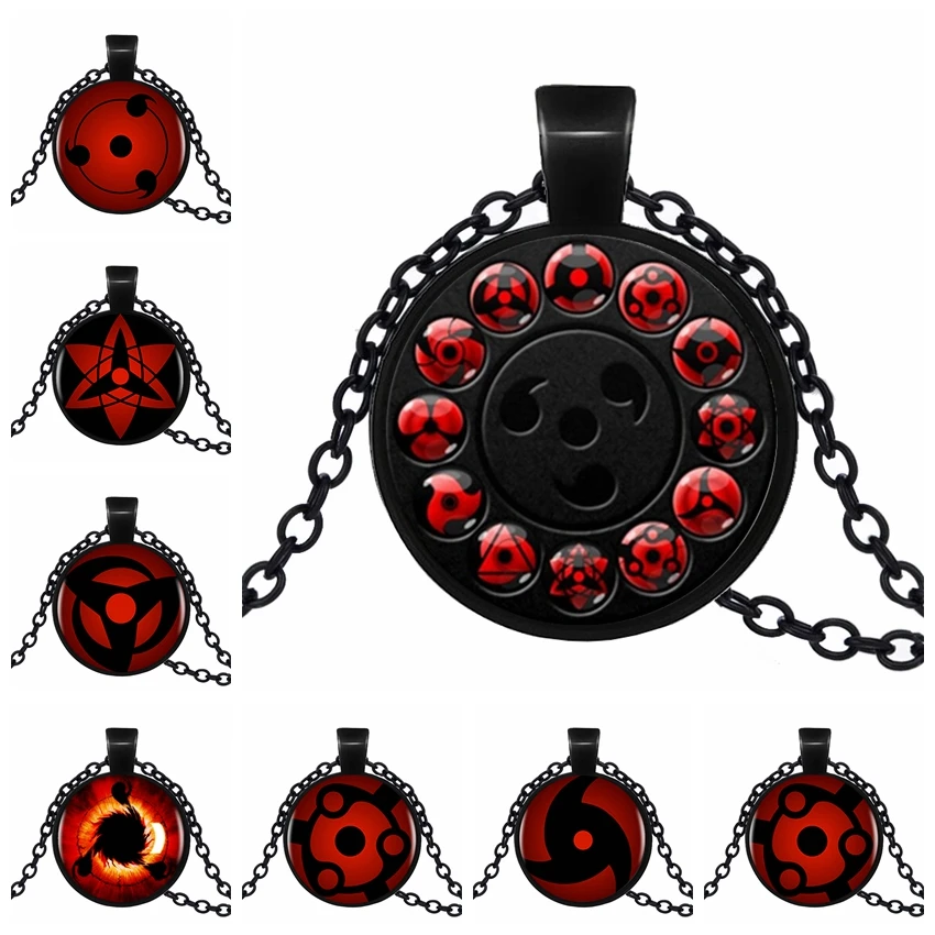2019 Новинка стекло Наруто Shippuden кулон ожерелье круглый Шаринган глаз цепь Винтаж