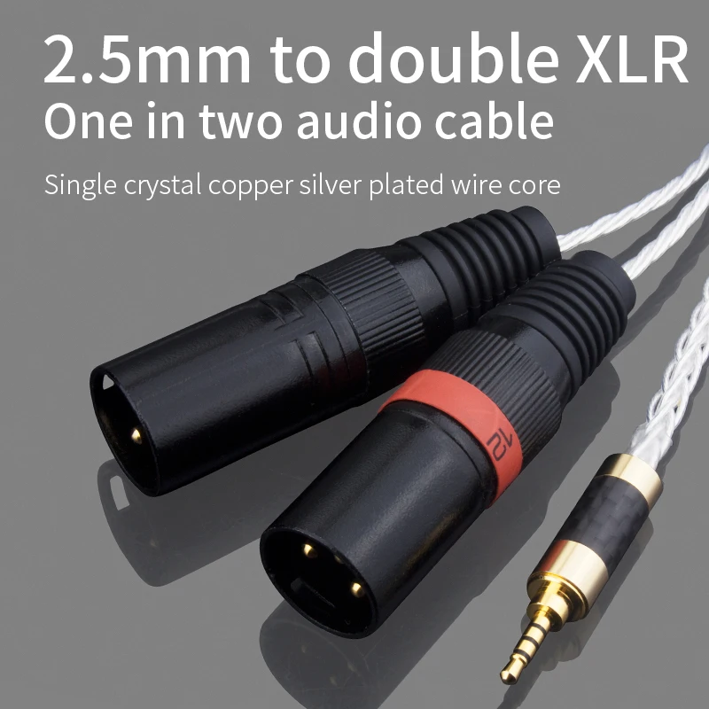 Аудиокабель с серебряным покрытием Hi-Fi 2 5 мм TRRS сбалансированный к XLR мужскому