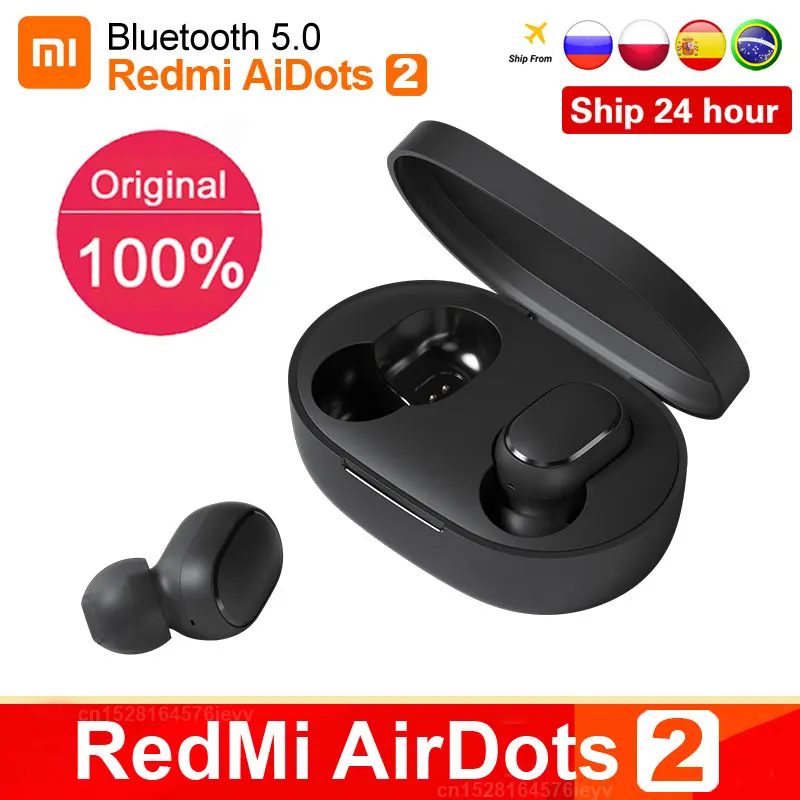 

Xiaomi Original Redmi Airdots 2 TWS True Wireless Earphone Bluetooth Headphones Stereo Bass Headset With Mic Handsfree Earbuds