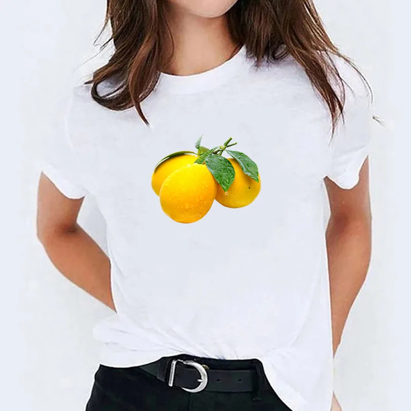 

Lemon T-shirts Women's Summer Tshirt Woman 2020 Short Sleeve With Sleeves T-shirt 2021 Women-clothing Crop Top Tops Womens Tees