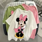 Женская футболка с коротким рукавом, круглым вырезом и принтом Минни Маус