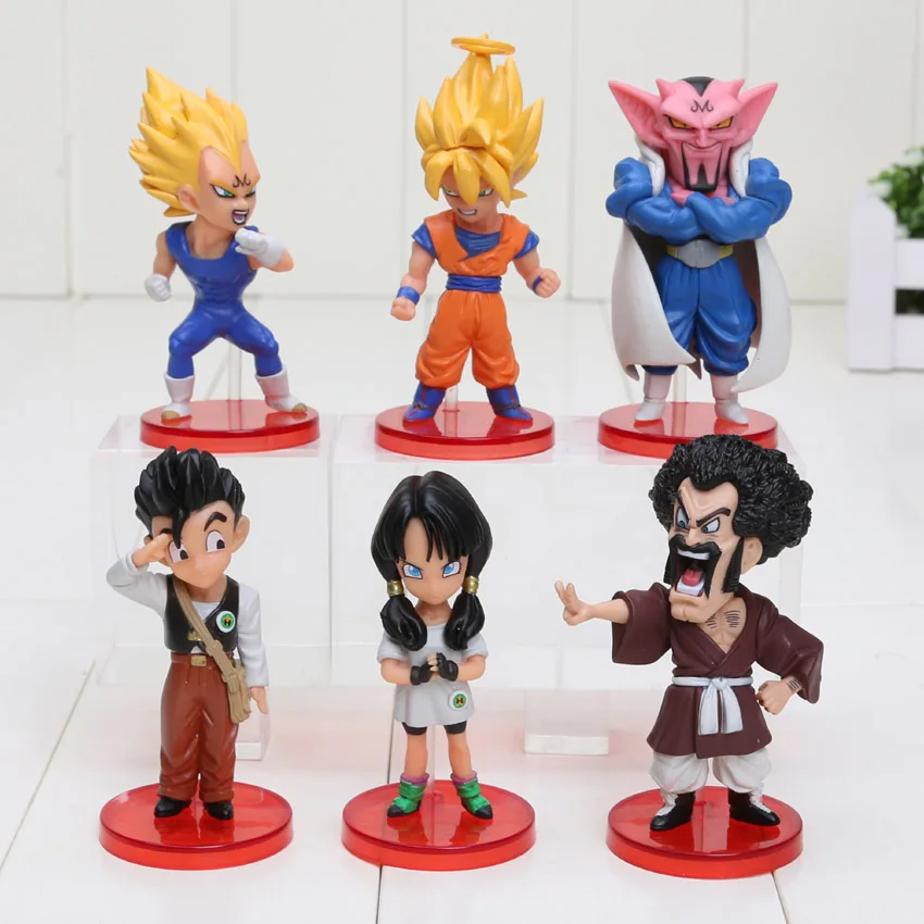 6 шт./компл. 5-7 см Dragon Ball Z Фос Сон Гоку Сын Гохан Вегета пикколо Kuririn Мастер Роши ПВХ, Коллекционная модель, футболка с рисунком персонажей игры «подарки - Цвет: 1 opp bag