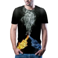 2021 new mens hot brand mens casual animal printing T-shirt natural fun t-shirt mens clothes T-shirt summer Asian size