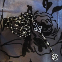 satanic rosary inverted cross pentagram blacksilver satanic rosary inverted cross pentagram blacksilver