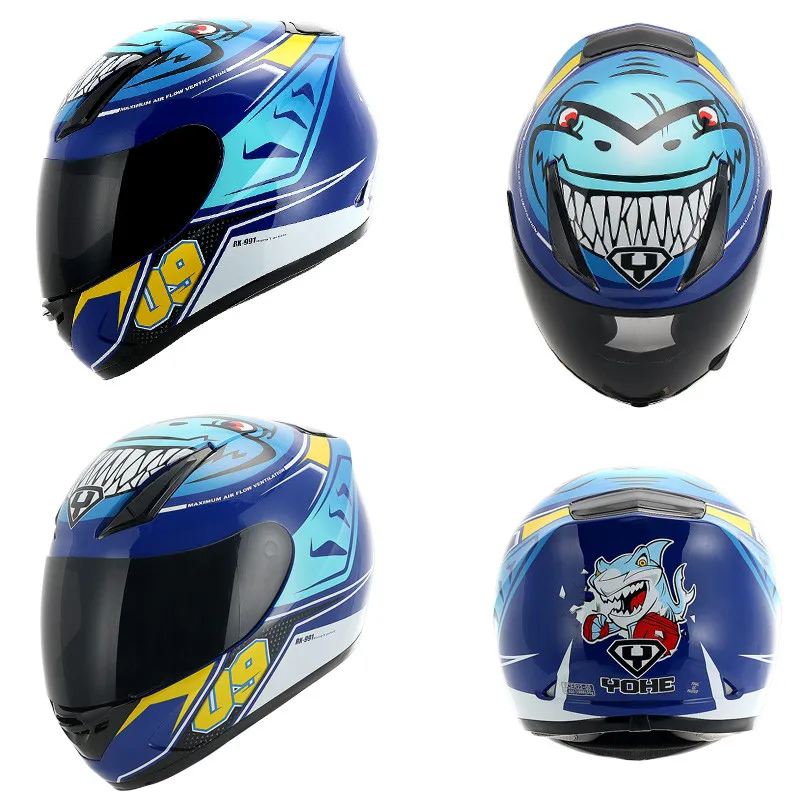 New ECE Certification YOHE Full Face Motorcycle Helmet Cross-country Moto Running helmets with PC Lens visor made of ABS - Цвет: 5