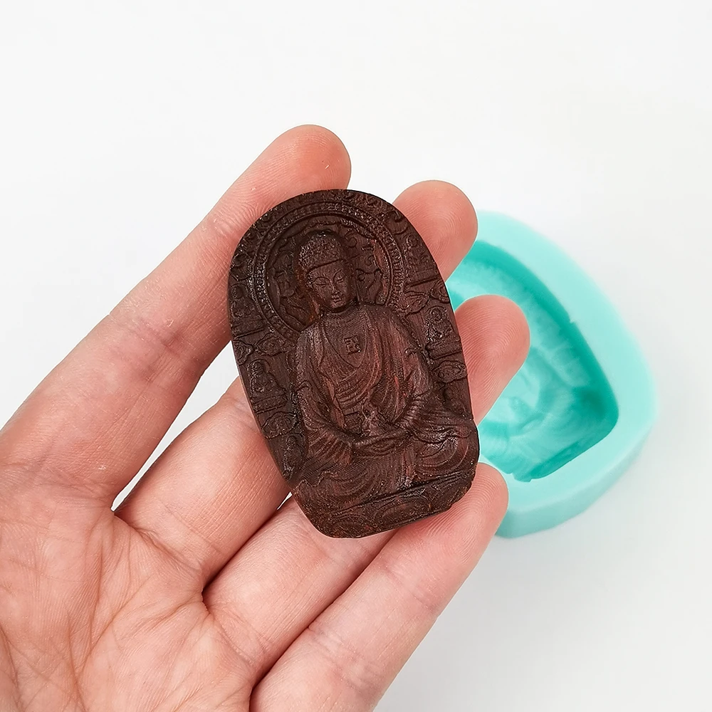 Nieuwe Chinese Boeddha Shape 2D Siliconen Mal Voor Fondant Cake Cookie Diy Handgemaakte Zeep Schimmel Gereedschap Decoratie Artistieke Stijl