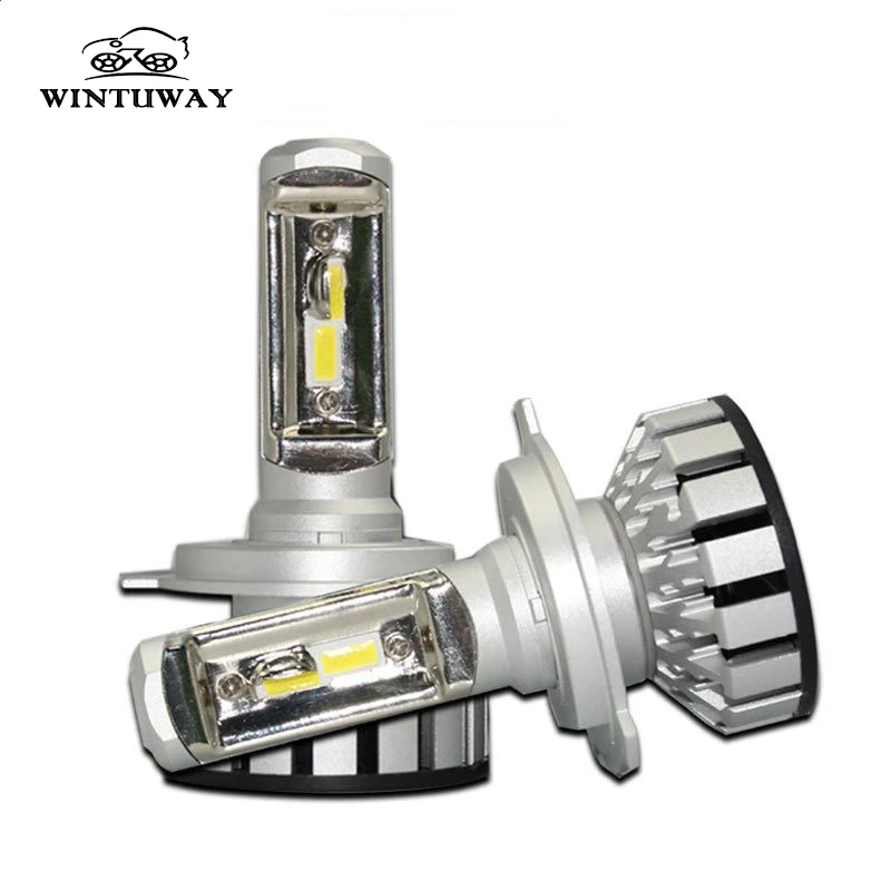 Светодиодные лампы для автомобильных фар WINTUWAY 2 шт. H4/HB2/9003 H7 H8/H9/H11 9005 9006 с чипами DOB