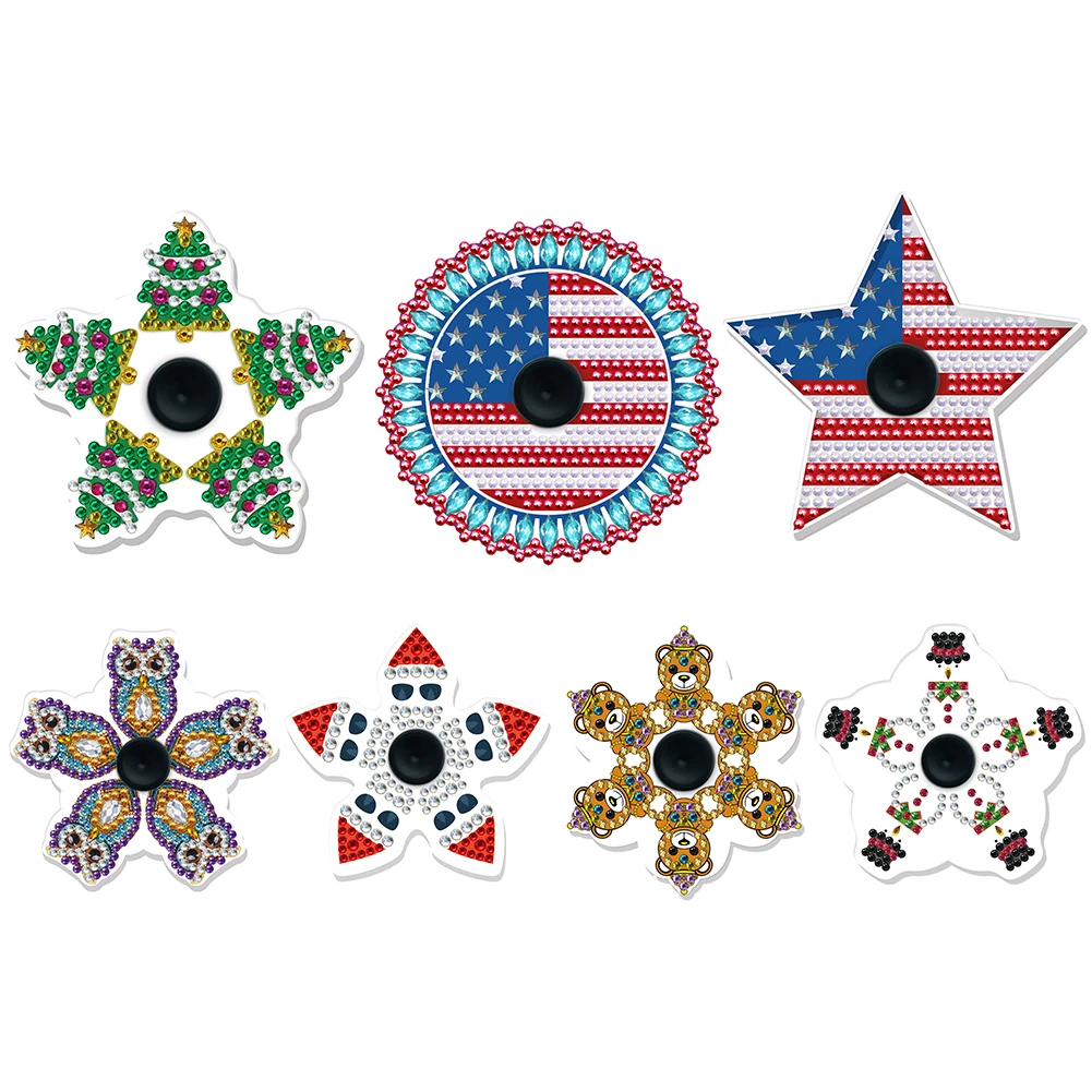 

DIY Diamond Painting Fingertip Gyro AB Drill Colorful Hand Spinning Art Crafts Anti Stress Anxiety Relief Toy for Kid Adult Gift
