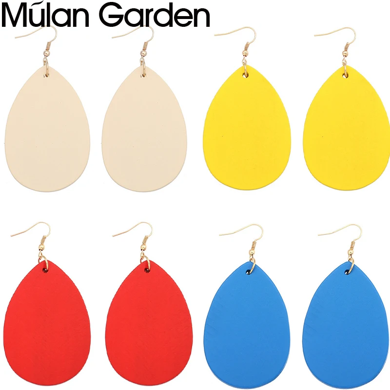 M &amp G красочные деревянные серьги в форме капли для женщин стиле бохо