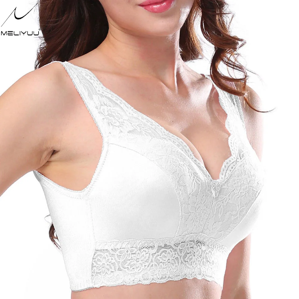 

Women Lace Underwear Plus size bra Perspective Embroidery Bras Thin Padded Brassiere Cozy Wireless Bralette Sexy Lingerie BH