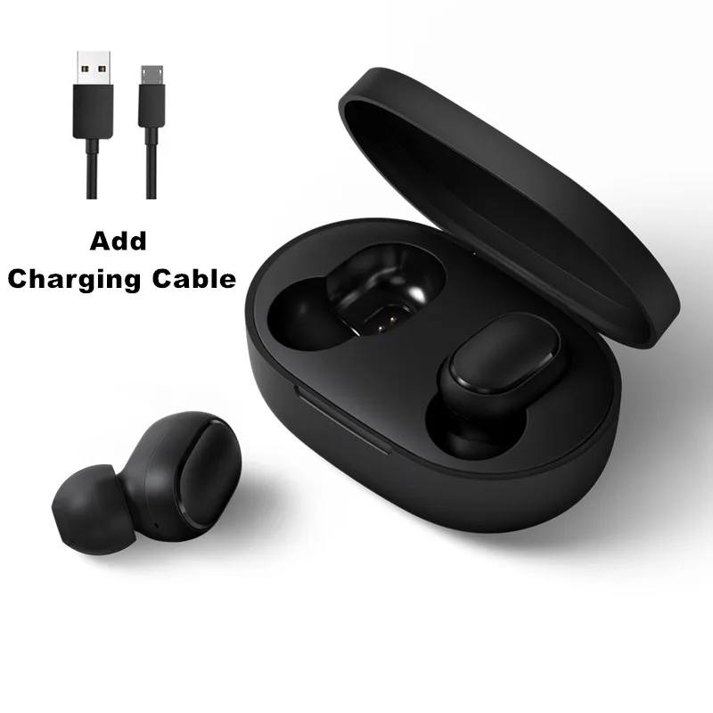 Оригинальные наушники Xiao mi AirDots Bluetooth 5,0 Youth Edition mi True беспроводные наушники-вкладыши Bluetooth 5,0 TWS Air Dots гарнитура - Цвет: Add Charging Cable