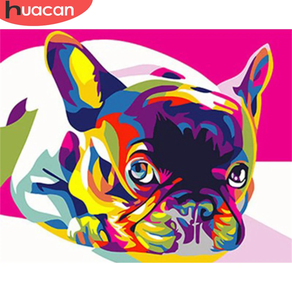 

HUACAN DIY Painting By Numbers Dog Coloring By Number Animal Kits Hand Painted Paintings Art Drawing On Canvas Gift Home Decor