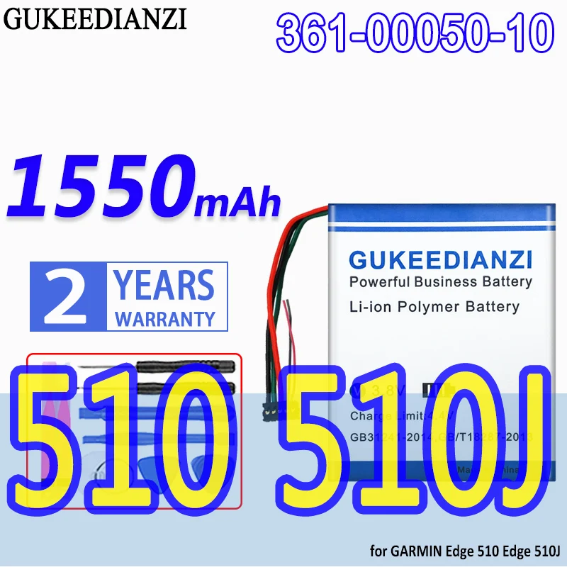 

GUKEEDIANZI High Capacity Battery 361-00050-10 1550mAh For GARMIN Edge 510 Edge 510J Edge510 GPS Bateria