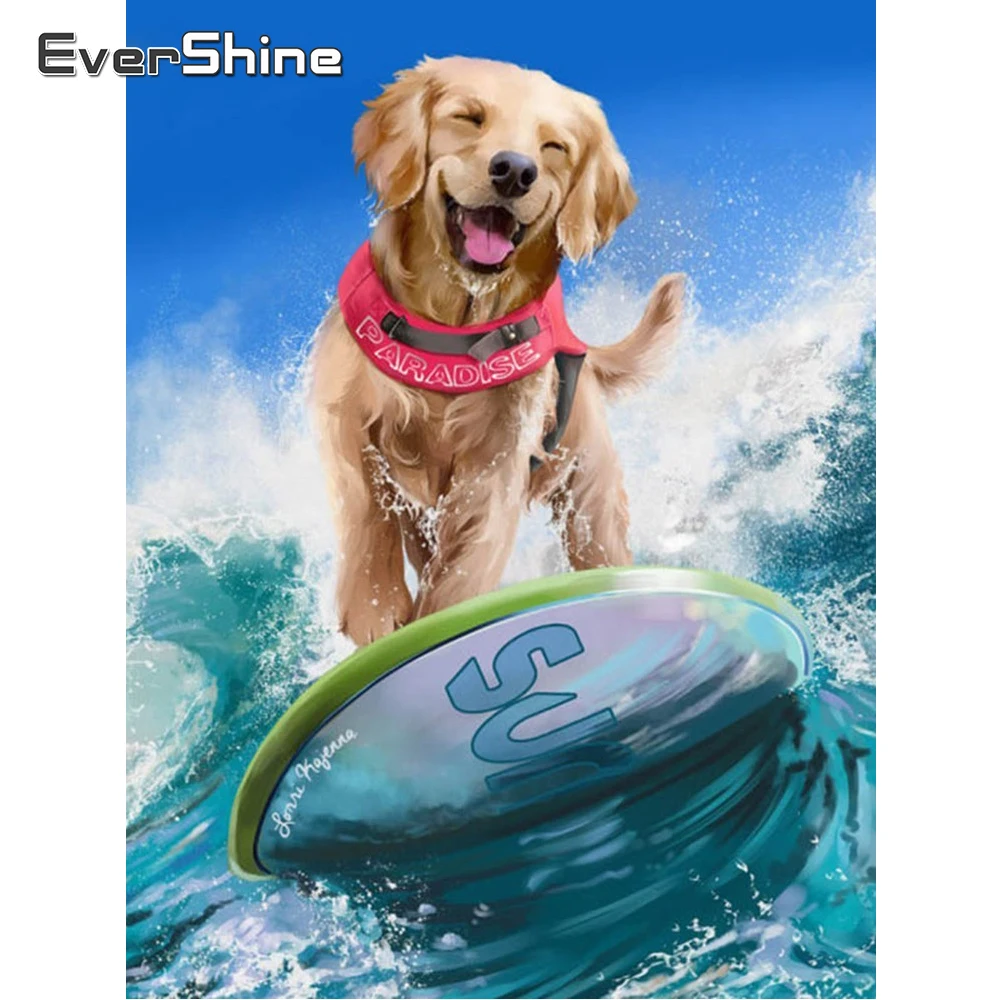 

Алмазная вышивка EverShine DIY Dog, полная картина из квадратных страз, животное, 5D мозаика, морская картина