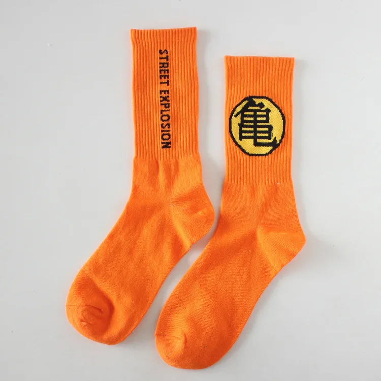 

New orange letter socks in tube skateboard cotton socks
