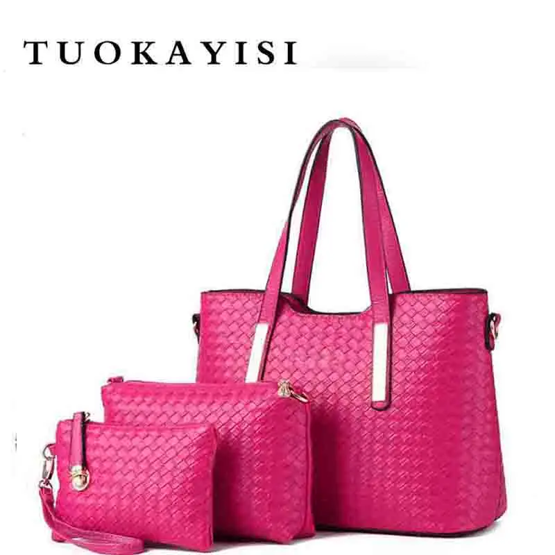 3 комплекта Высококачественная женская сумка из натуральной кожи удобная торба +