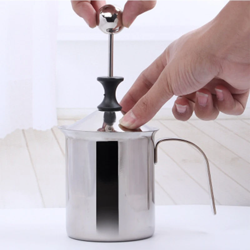 Ручной вспениватель для молока из нержавеющей стали 400 мл капучино кувшин в виде