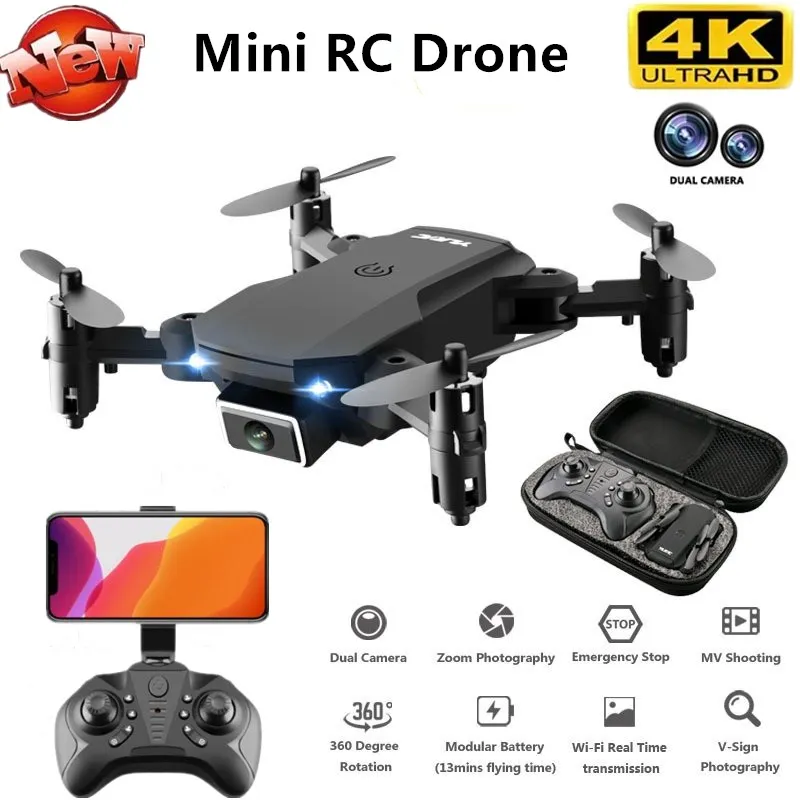 Мини складной RC Квадрокоптер 15 минут 4K HD Двойная камера WIFI FPV 360 градусов прокатки