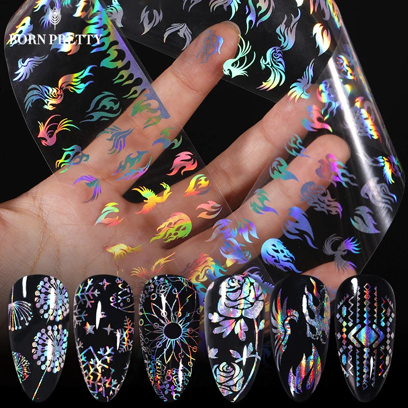 1 рулон фольги для ногтей цветок звезда снежинка геометрический узор лазерный