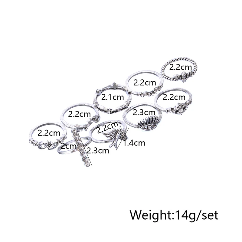 9 шт./компл. новое классическое кольцо птица пчела корона листья дьявольский глаз