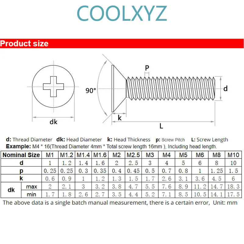 Cross Countersunk Head Brass Screw KM GB819 Philip's Flat Bolts Copper Machine Mini Screws M2 M2.5 M3 M4 15PCS | Обустройство