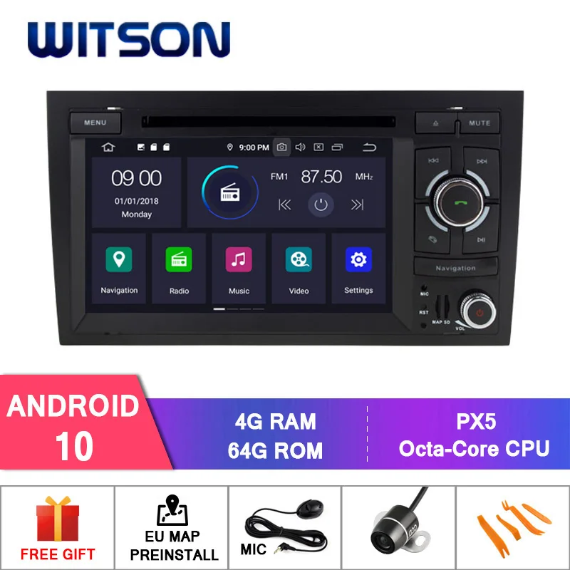 WITSON Android 10 0 4 Гб + 64GB/8 GB/Core dvd-плеер для автомобиля с GPS AUDI A4 2002-2008 аудио-система | Автомагнитолы -32998506558