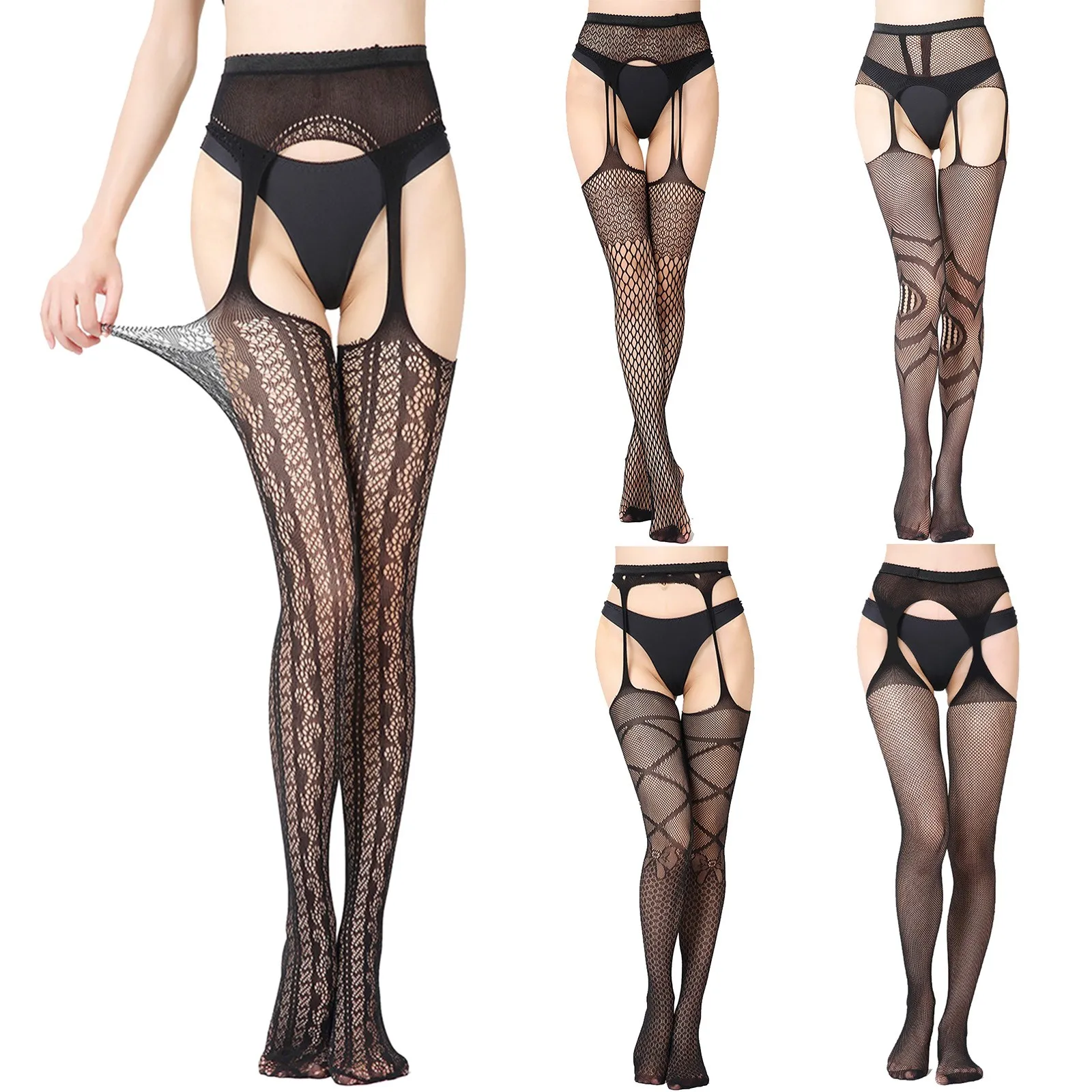 

Кружевные сексуальные чулки с мягким верхом, чулки до бедра, женское нижнее белье, колготки, чулки с цветочным рисунком, эротические