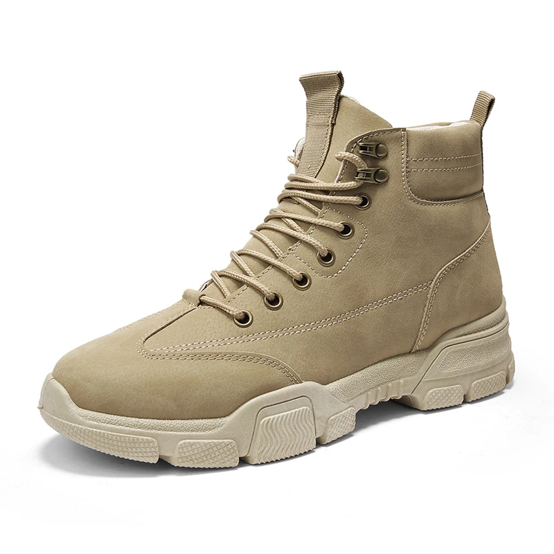 Woodtree Men Martin Leather shoes High Top Fashion Winter Warm Snow Dr. Motorcycle Ankle Boots Couple Unisex Doc boo |