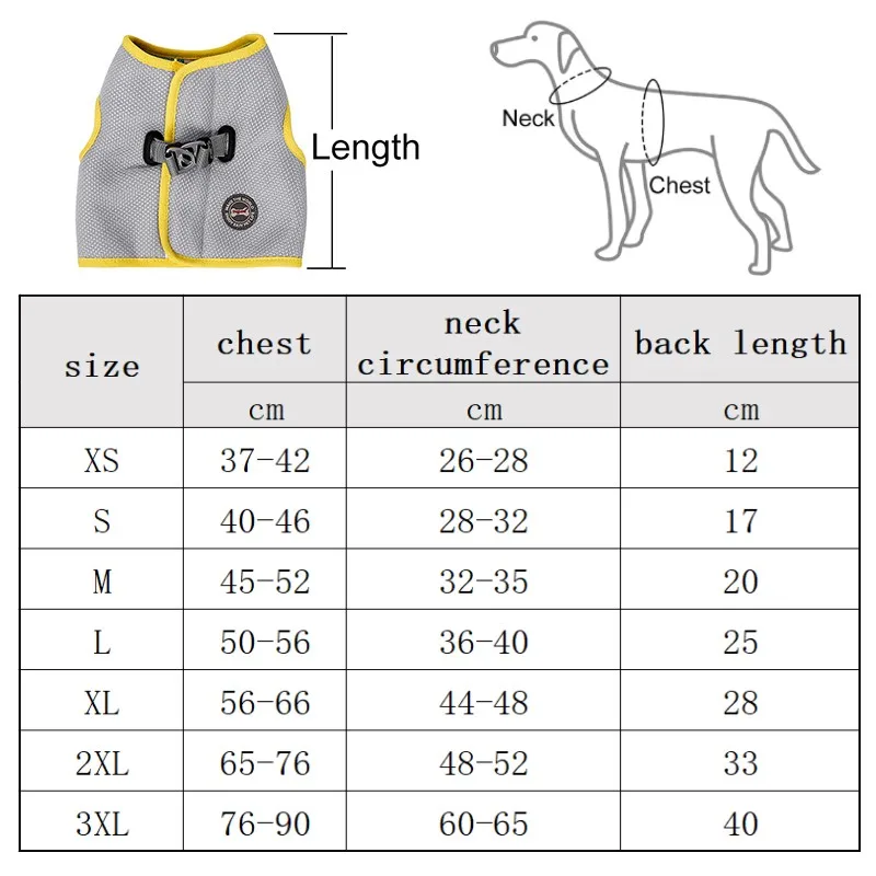 

Summer Cooling Vest Dogs Cool Pet Harness Breathable For Small Large Big Dog Clothes Soft French Bulldog Accessories