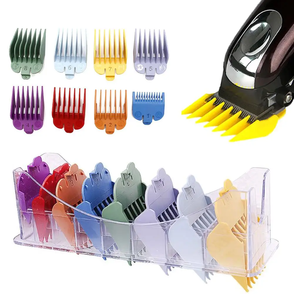 

8Pcs 3-25mm Hair Clipper Combs Size Guide Attachments Haircutting Tool