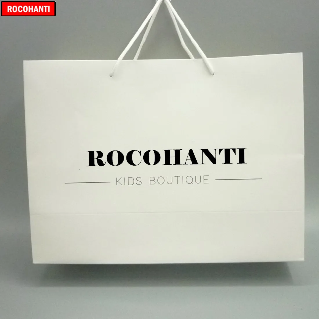 50X изготовленный на заказ логотип напечатанный толстый Grossy белый бумажный мешок