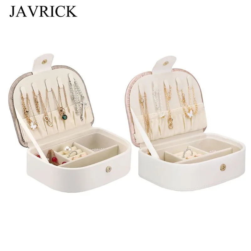 

Portable European Jewelry Box Necklace Earring Ring Large Capacity Storage Case Travel Jewellery Organizer