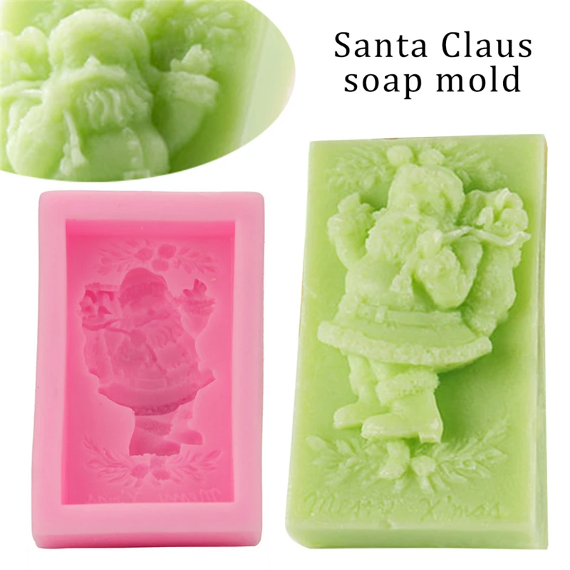3D Рождество Санта Клаус силиконовые мыло форма для мыла Сделай Сам торт
