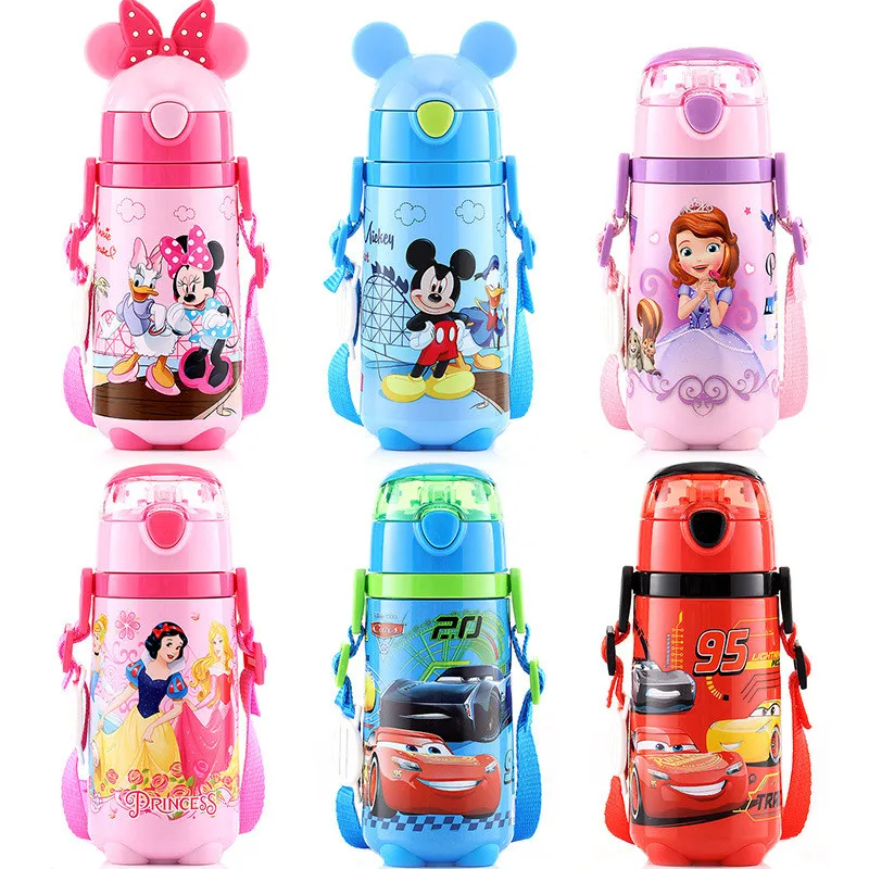 Disney Mickey Minnie Cartoon Cup Mummy Feeding Baby Straw Cu
