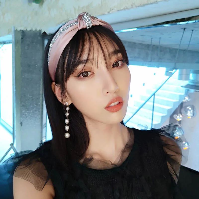 Q шик ободок Женская повязка на голову модная Топ крест узел широкая лента для