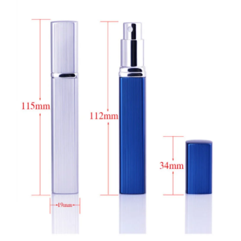 

Square Perfume Bottle 12 ML Refillable Atomizer Perfume Aluminum Bottle Spray Empty Cosmetic Containers For Traveler Makeup