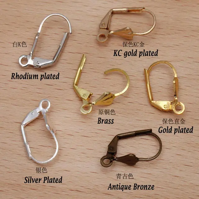 1 Box 50Pcs Leverback Earring Findings 24K Gold Plated French Earring Hooks  16X10mm Ear Wire Clip Earring Connector - AliExpress