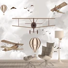 Изготовленный На Заказ мультяшный вертолет шар 3d стены Home Decor обои для гостиной спальни для мальчиков кожуру и палкой детские наклейки