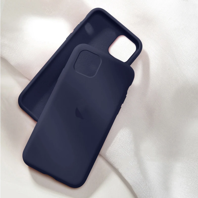 Midnight blue Официальный силиконовый чехол для Apple iphone X Xs max 7 8 6 S 6 S Plus X XR с логотипом чехол для iphone 11 Pro max чехол - Цвет: Midnight blue
