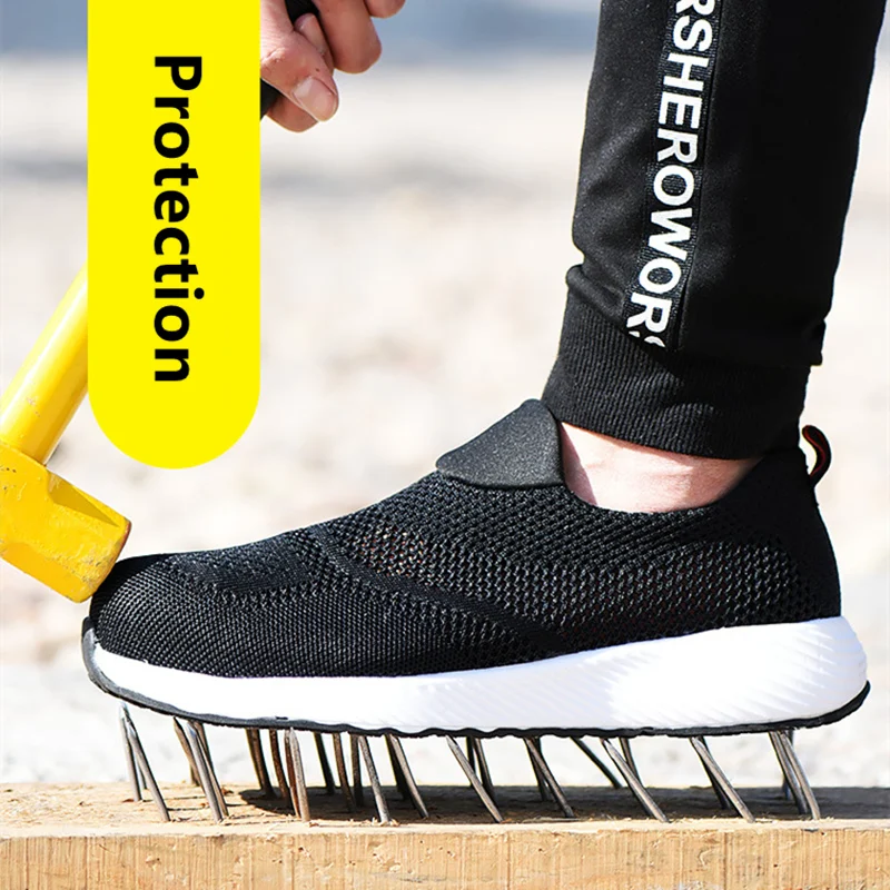 

Indestructible Shoes Men and Women Work Safety Shoes with Steel Toe Cap Puncture-Proof Boots Breathable Sneakers