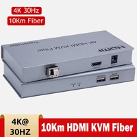 10km 4k hdmi kvm fiber extender switch box with 2 ports usb 2 0 sharing monitor mouse keyboard for hdcp 2 2 pc hdtv monitor dvd
