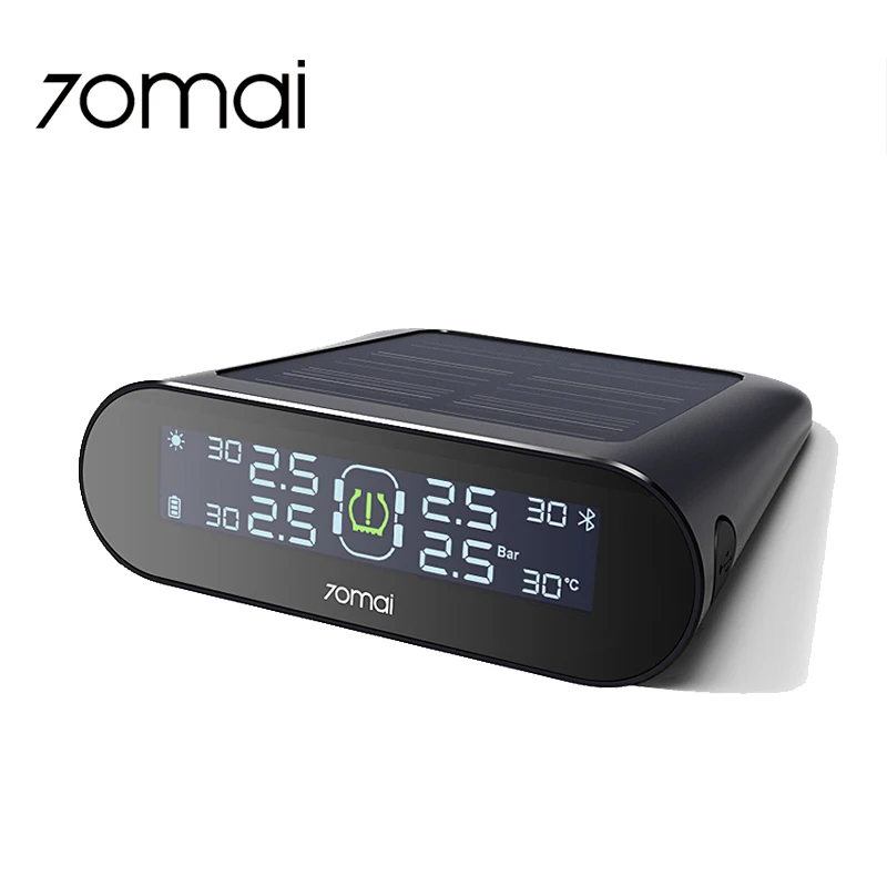 70mai TPMS монитор давления в шинах Bluetooth автомобильное давление в шинах Солнечный USB двойной заряд светодиодный дисплей умная система сигнализации управление приложением