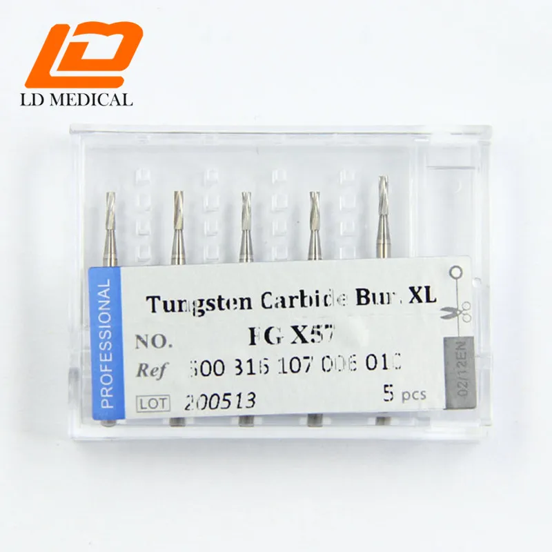 

Dental Oral Surgical Burs of Tungsten Carbide 107/010 FGX57 Long diamond shank of High speed 5pcs diamond bur for dentists oral