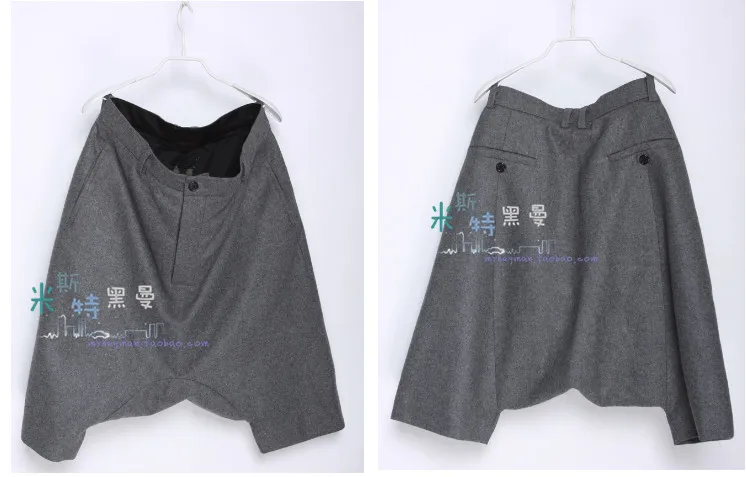 27-46 2020 New men's clothing Hair Stylist GD Fashion Woolen low crotch cross trousers trimming harem pants plus size costumes 2 | Мужская