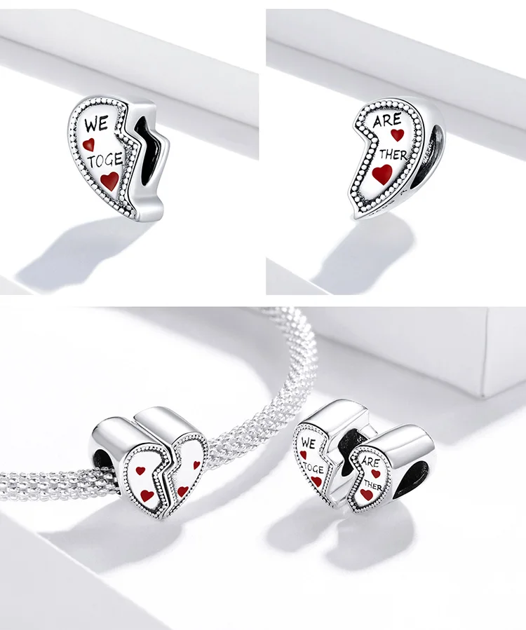 

2021 new 925 Sterling Silver heart-shaped dog sweet time love suitable for original Bracelet DIY jewelry making accessories