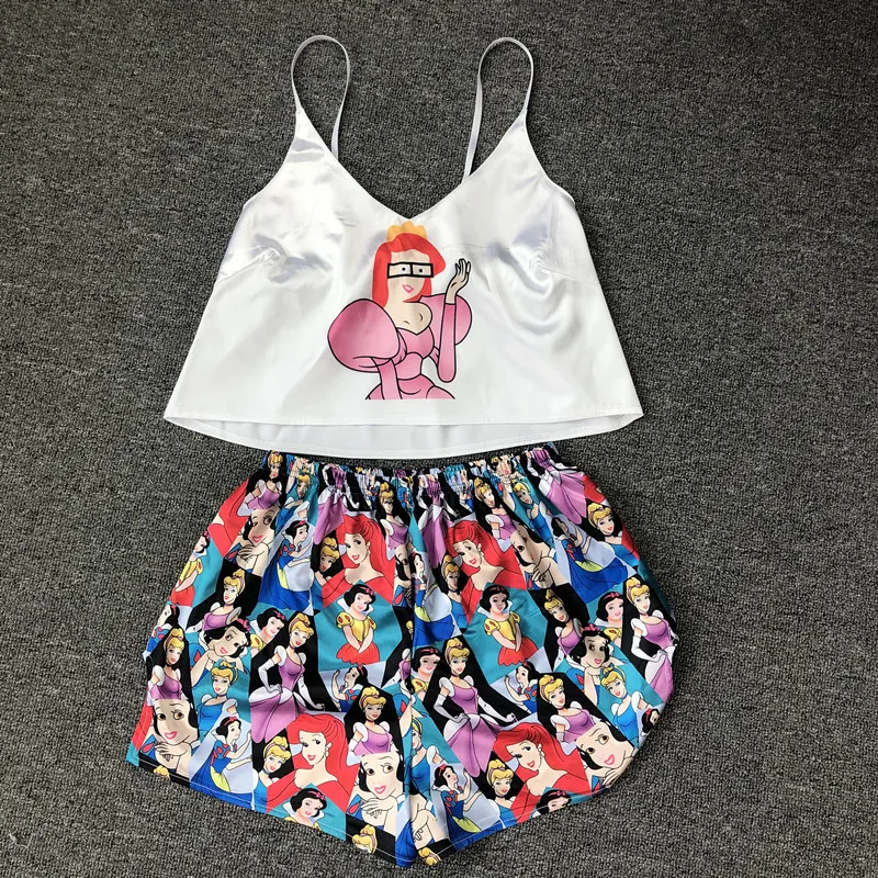 

Sexy Suspender Pajamas Female Summer Loose Korean Student Simulation Ice Silk V-neck Two-piece Suit