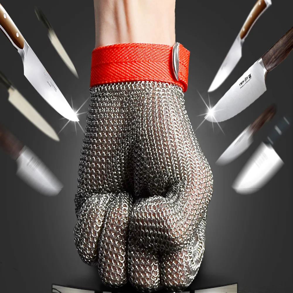 Защитные перчатки из нержавеющей стали 304L сетчатый нож устойчивая к порезам